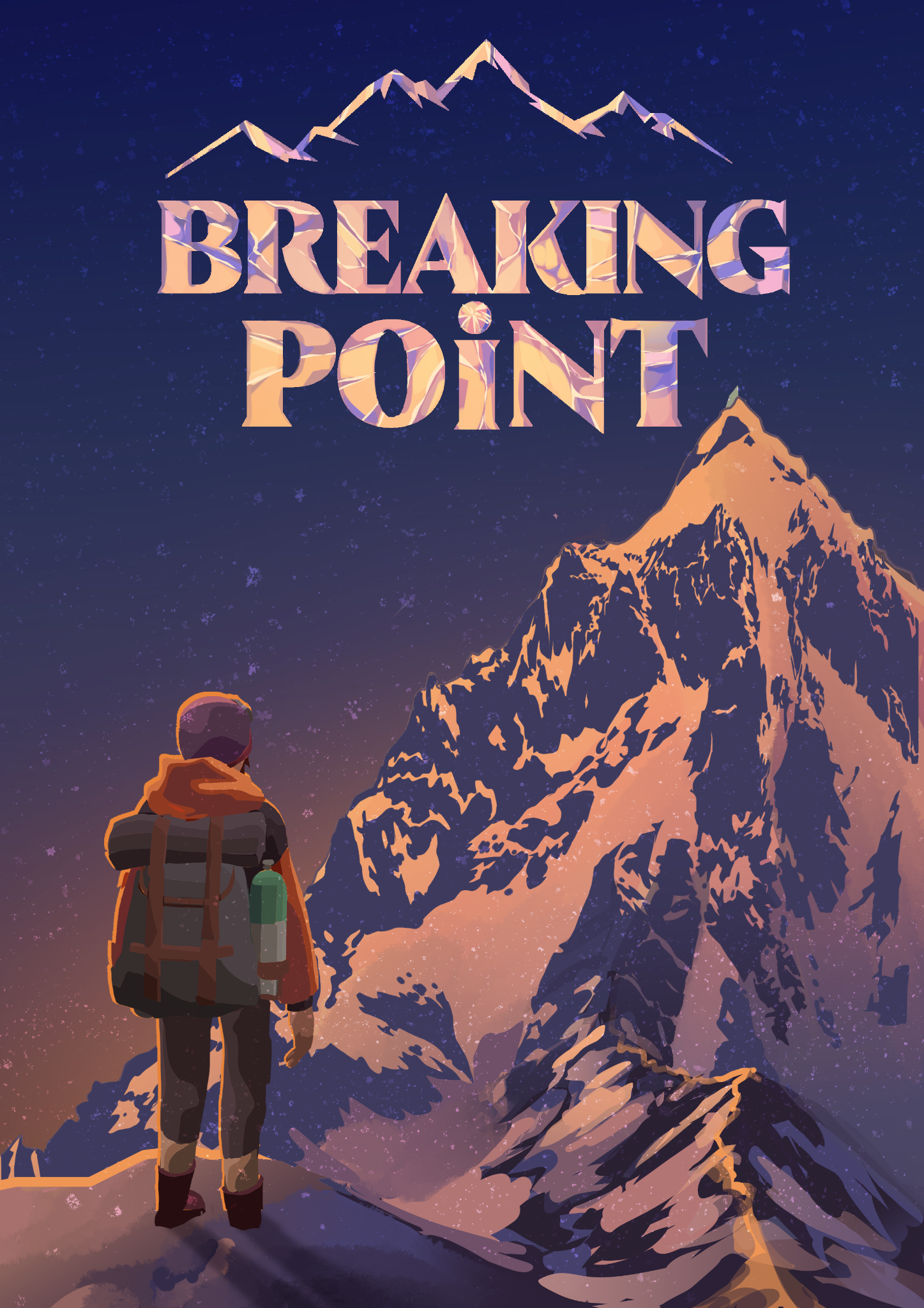 Breaking Point illustrated mountain-climbing game poster